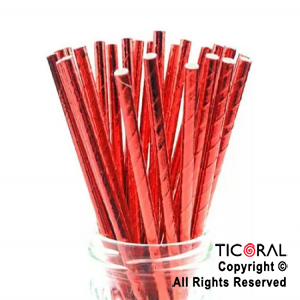 SORBETE POLIPAPEL METALIZADO ROJO X 20